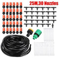 Garden Fun adjustable micro spray irrigation kit with orange nozzles and capillary tubing on green grass