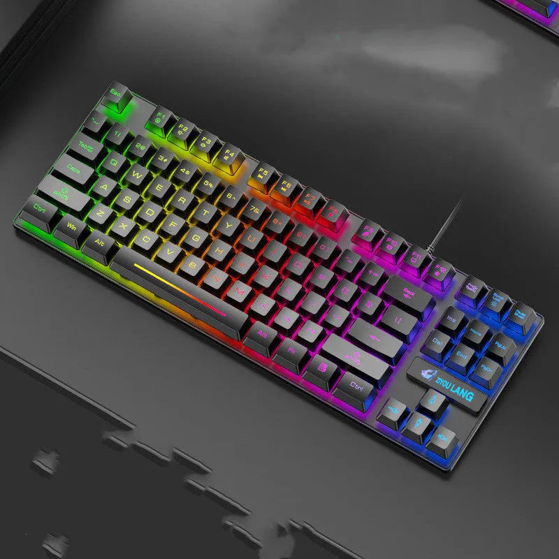 Mechanical keyboard with ABS casing in black, white, pink or blue colour options for notebook computers