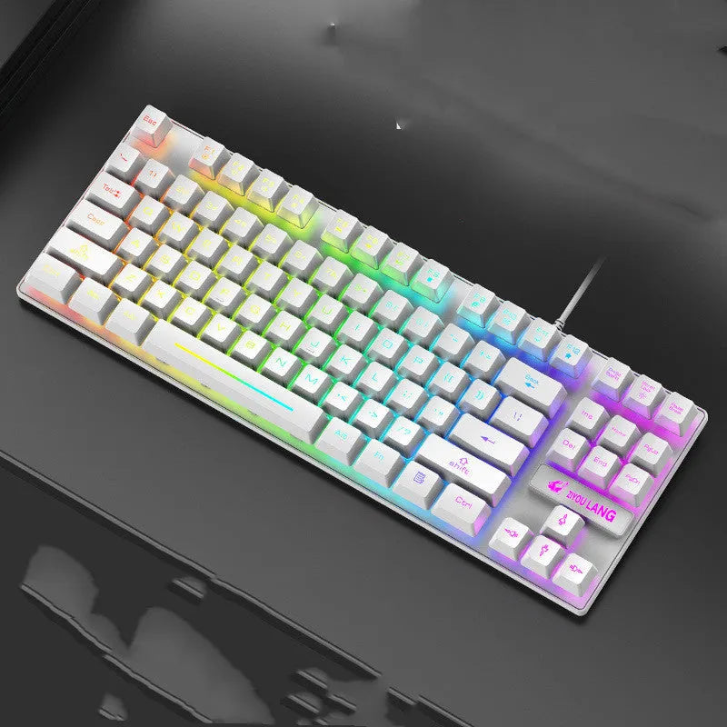 Mechanical keyboard with ABS casing in black, white, pink or blue colour options for notebook computers