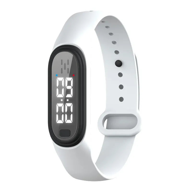 Ultrasonic electronic watch mosquito repellent device in black, white, blue, and pink colours