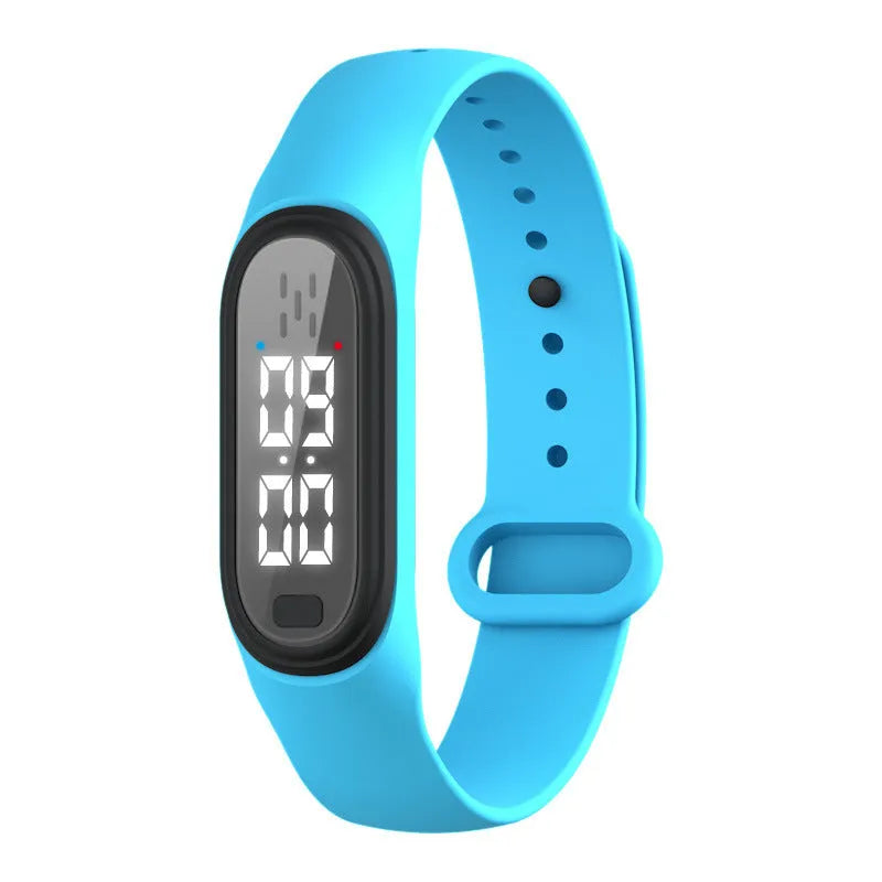 Ultrasonic electronic watch mosquito repellent device in black, white, blue, and pink colours