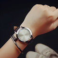Electronic digital watch with blue LED display in black or white casual style
