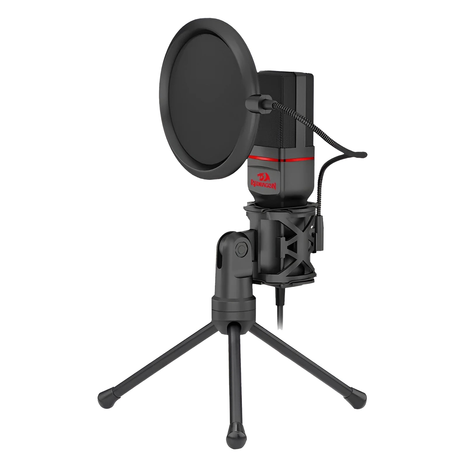 Black wired live broadcast microphone with noise reduction for game anchors and streaming.
