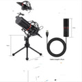 Black wired live broadcast microphone with noise reduction for game anchors and streaming.