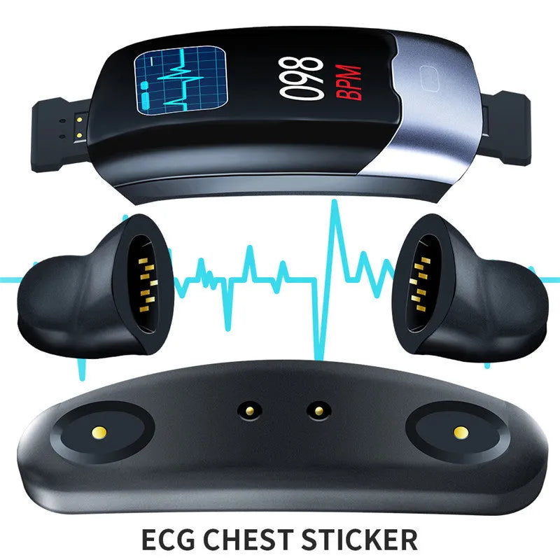 Smart wristband fitness tracker with heart rate monitoring, blood pressure tracking and sleep analysis functions