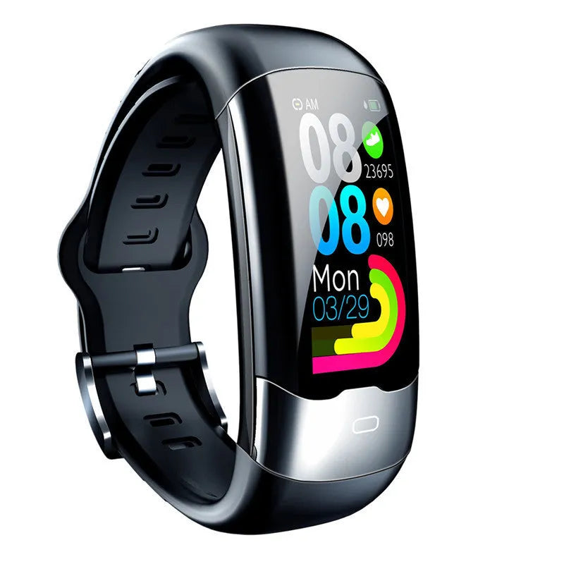 Smart wristband fitness tracker with heart rate monitoring, blood pressure tracking and sleep analysis functions