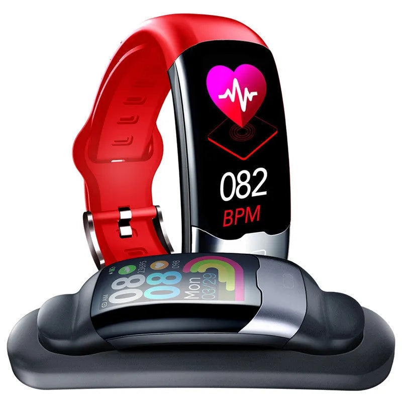 Smart wristband fitness tracker with heart rate monitoring, blood pressure tracking and sleep analysis functions