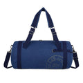 Canvas large-capacity unisex travel shoulder bag in brown colour, open-top design with carry handles