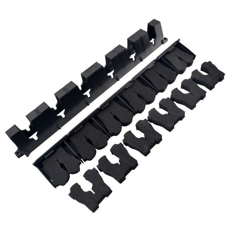 Black ABS EVA wall-mounted fishing rod display stand for Luya rods with 41.5cm length