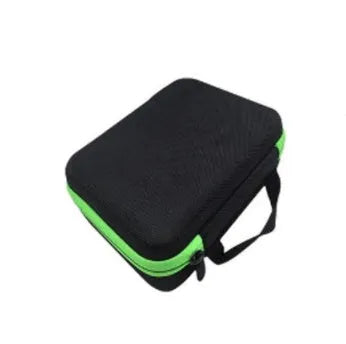 Red EVA essential oil storage bag with 30 compartments open to show bottle slots.
