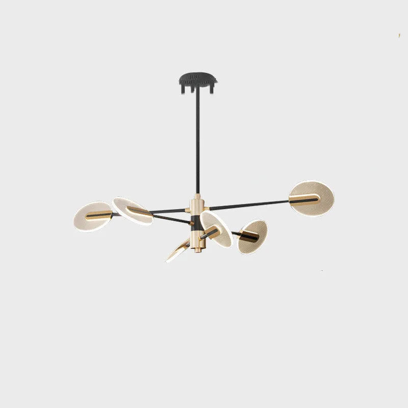Nordic iron LED chandelier pendant lamp with acrylic light source for dining room