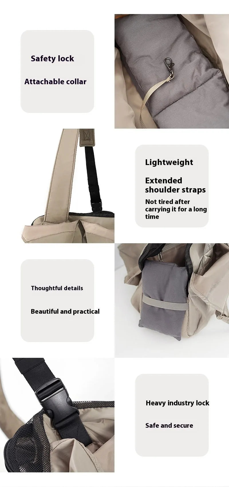 Apricot cloth pet handbag carrier for small dogs and cats