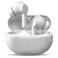 Black Pro4 wireless Bluetooth earbuds and compact charging case on a white background.