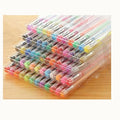 Set of 100 assorted colour gel pens with 0.5mm and 1.0mm tips for watercolour highlighting