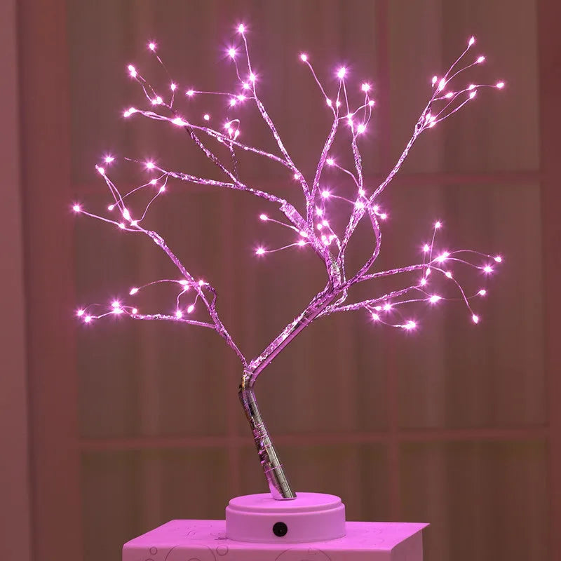 Christmas tree light with touch control, 108 LED firefly lights, USB powered decoration