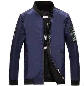 Reversible men's flight jacket showing stripe pattern in available colours