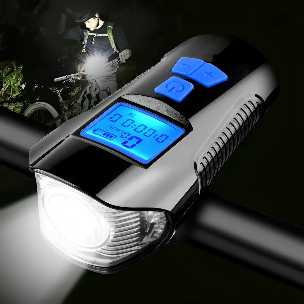 Strong LED bicycle front light with 350 lumens and T6 wick in black