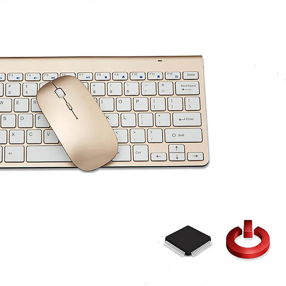 2.4G wireless keyboard and mouse set mute with USB receiver, black colour