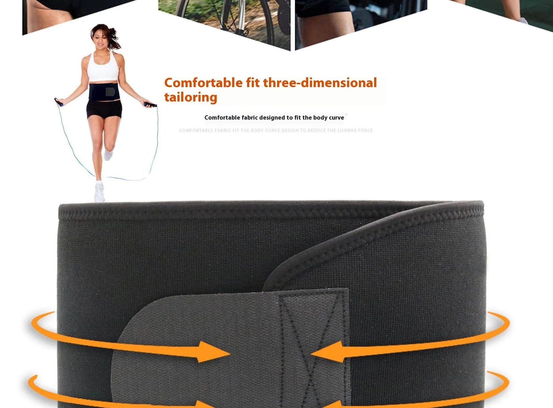 Hot lumbar support belt in neoprene material for running and fitness waist protection
