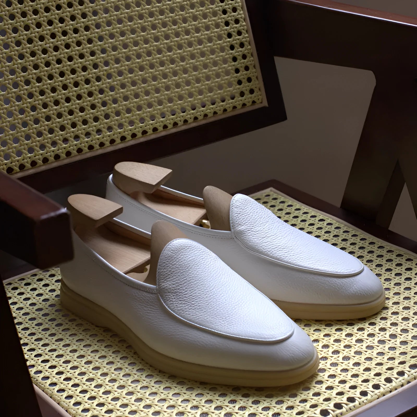 British handmade men's leather loafers in multiple colours with TPR sole.