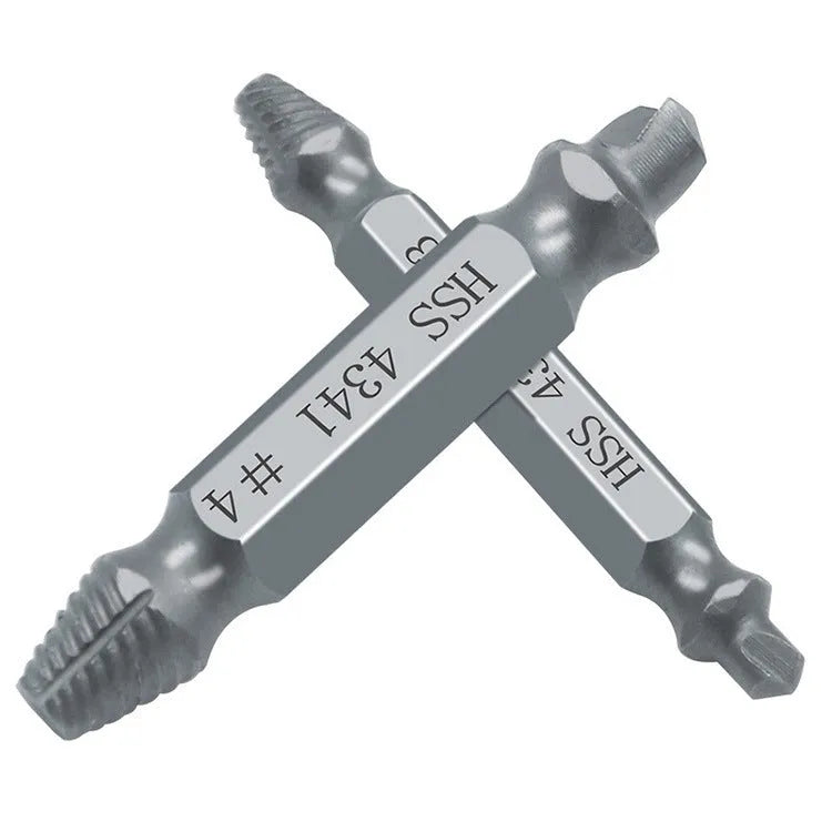 6-piece slip-tooth head screw remover set made from high speed steel 4341 on a workbench