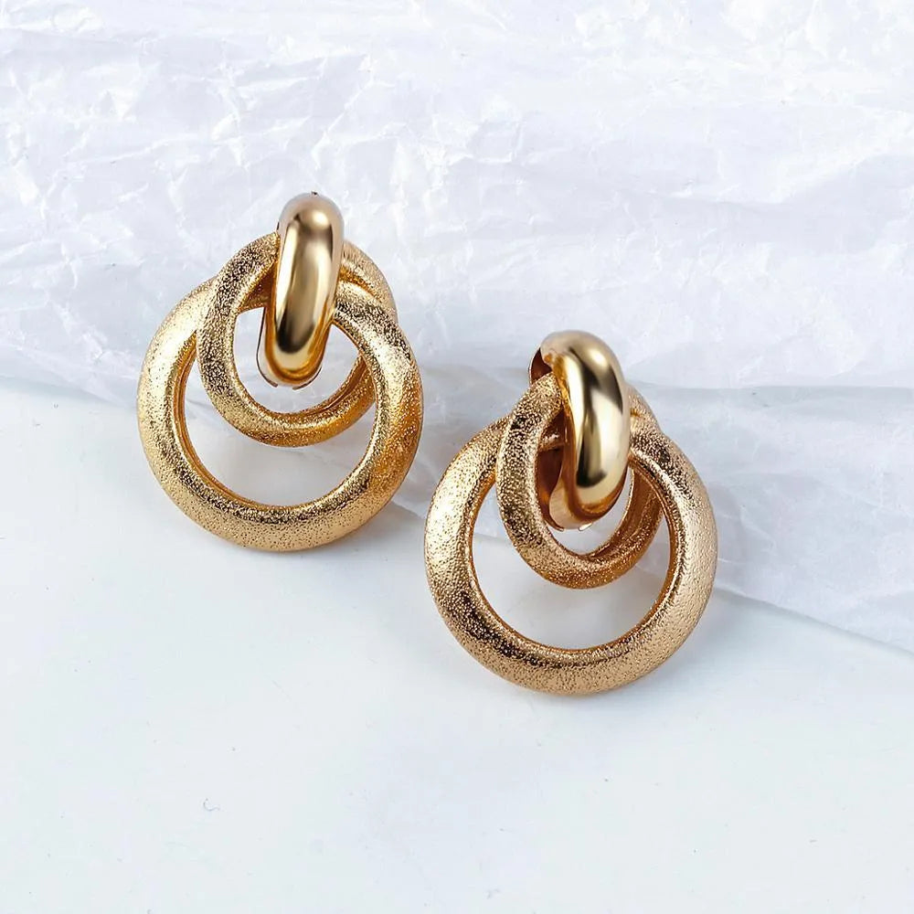 Sweet simulated pearl earrings for women gold alloy geometric shape party office leisure gift choice of 18 styles A-R
