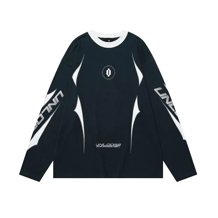 Men's grey cotton drop shoulder pullover with loose fit and long sleeves