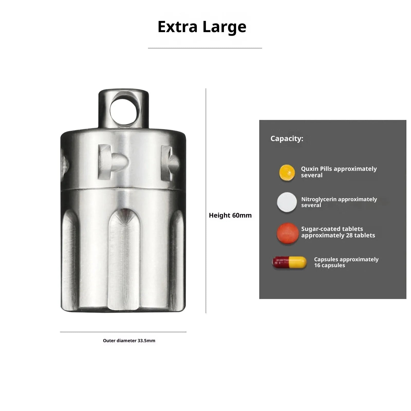 Pure titanium creative waterproof compartment portable storage tank medicine canister in T10 size range