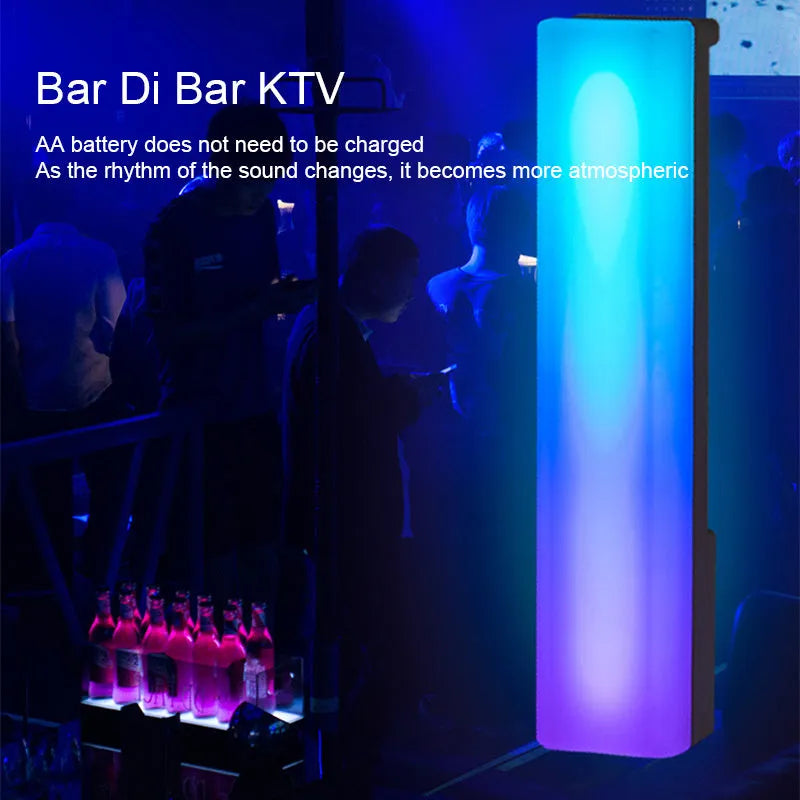 3D RGB table top ambiance lamp with voice-activated rhythm lighting in white or black shell