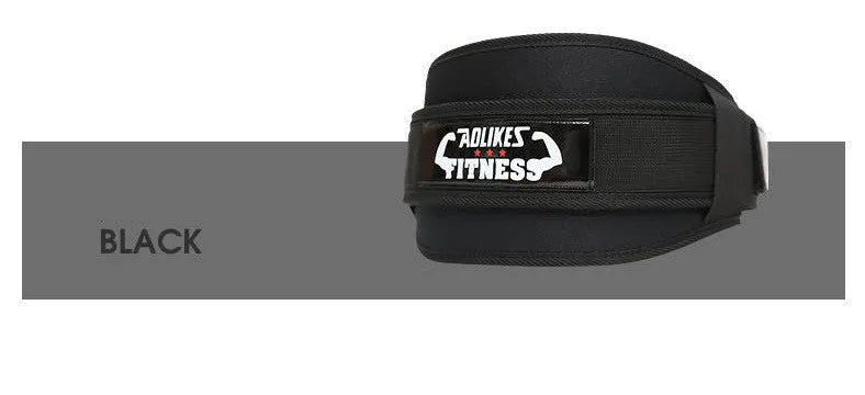 Nylon fitness weightlifting waistband support belt in black colour