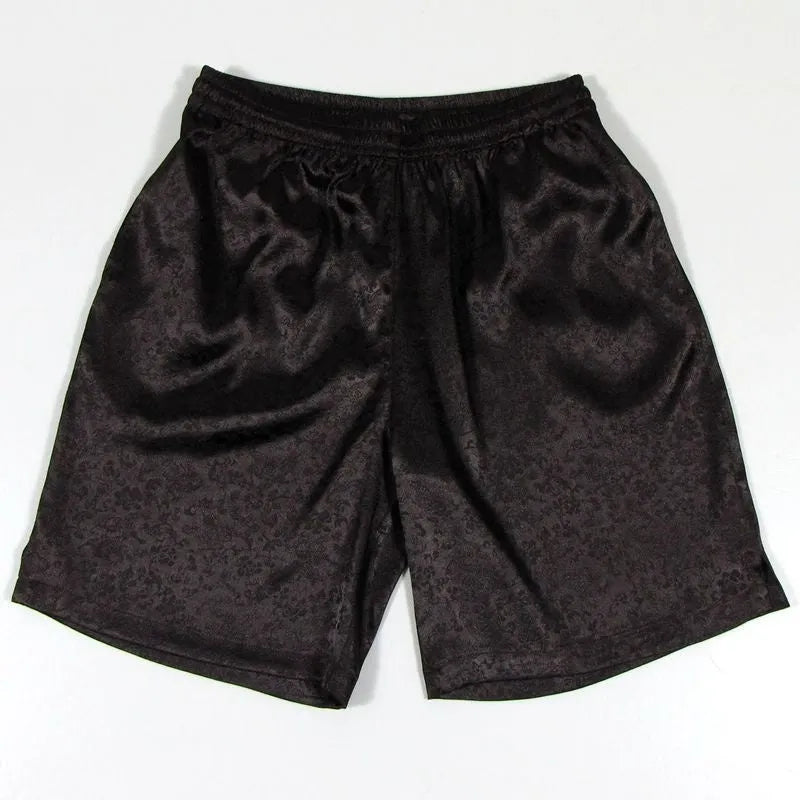 Men's black Tai Chi shorts with drawstring elastic waistband for martial arts practice