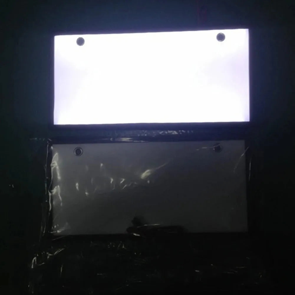 Two LED truck licence plate lights with flat thin light bars for uniform brightness