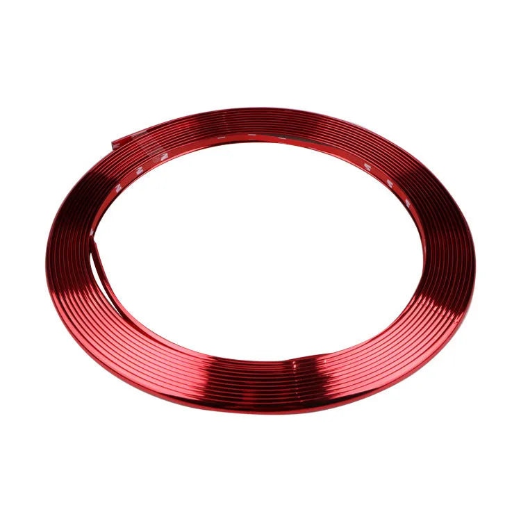 Roll of galvanised purple PVC wheel hub trim guard strip, 8 metres long.