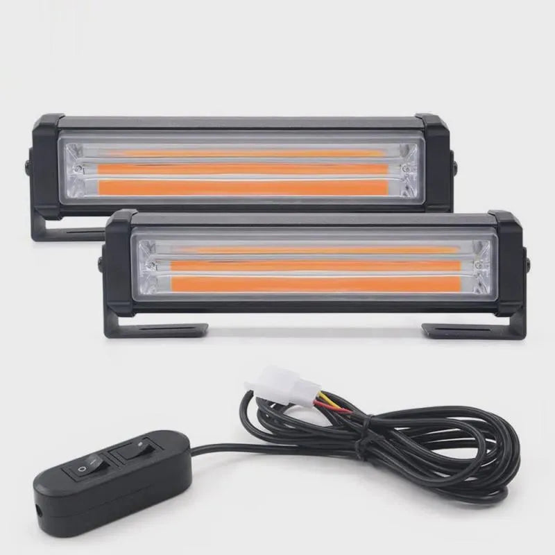 Yellow Model 208 strobe warning light with aluminium alloy and PC housing, 160mm in diameter.
