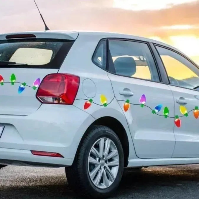 Christmas reflective magnetic light bulb set with 24 bulbs and 12 wires for car and refrigerator decoration