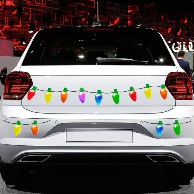 Christmas reflective magnetic light bulb set with 24 bulbs and 12 wires for car and refrigerator decoration