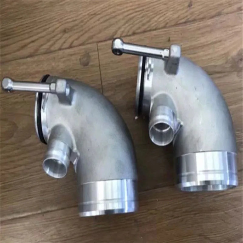 Aluminium alloy 90 degree turbine tube elbow for lateral engine turbo applications