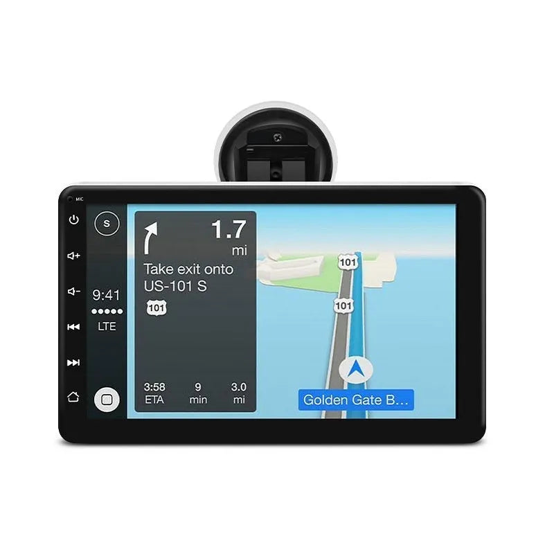 7-inch wireless CarPlay GPS car navigator with universal suction cup mount