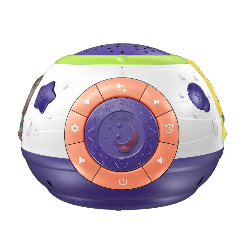White plastic starry sky night light projector for children with three colour modes and music