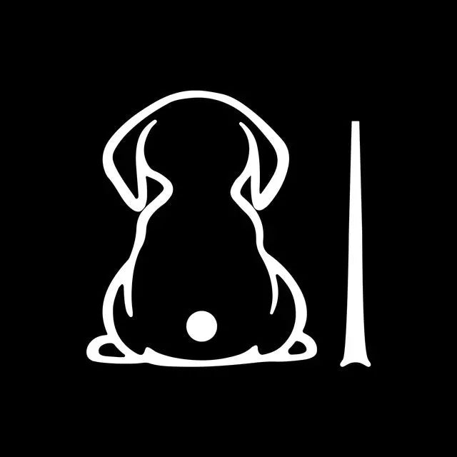 Cartoon cat silhouette car rear wiper decal sticker in multiple colours on white background