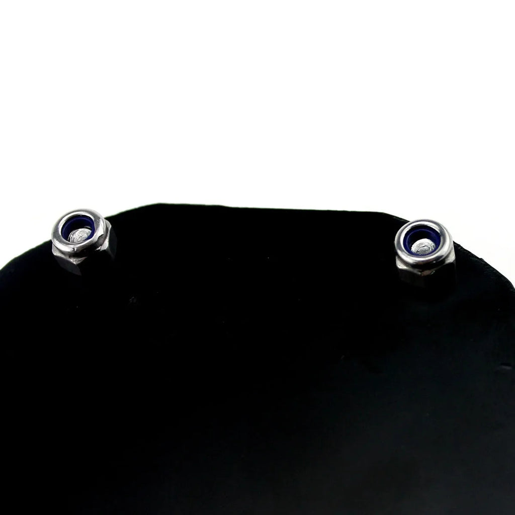 Black carbon fibre pattern motorcycle fuel tank cap lock with six-corner security screws