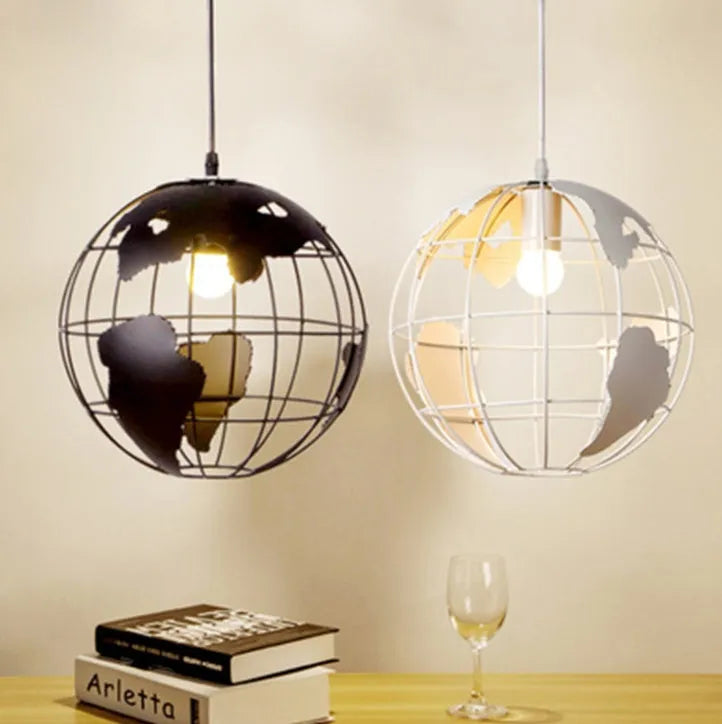 Nordic iron pendant light with button switch, 300mm diameter, adjustable height 0.5m, black finish