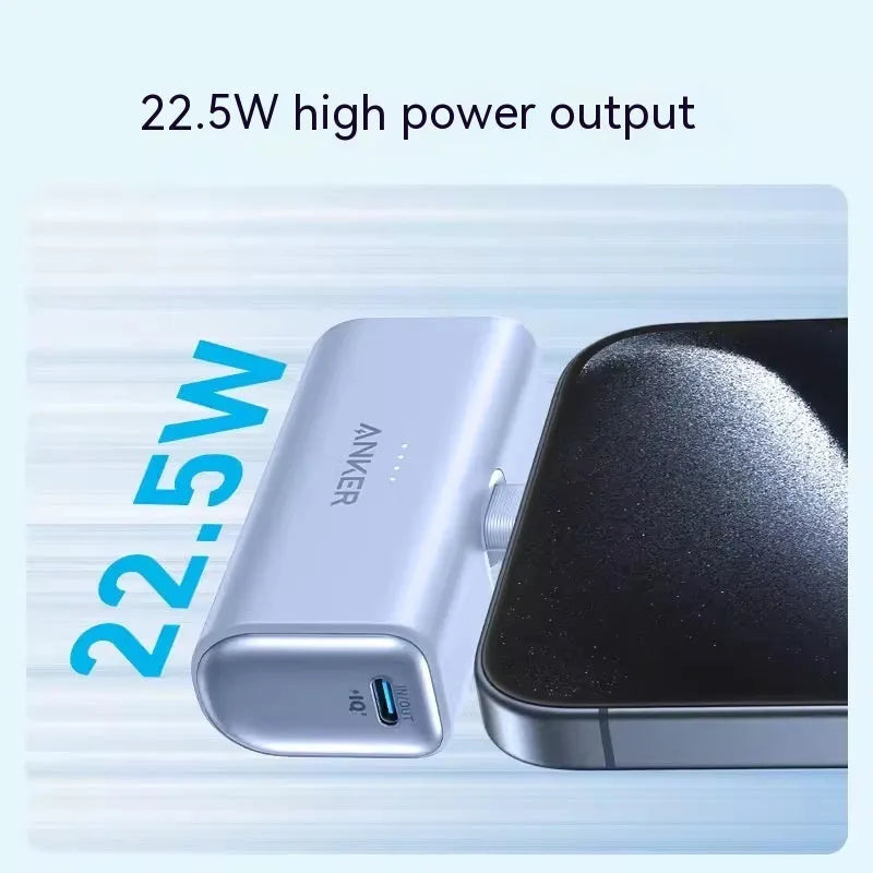 Capsule power bank portable charger with 5000mAh capacity and compact plastic shell design