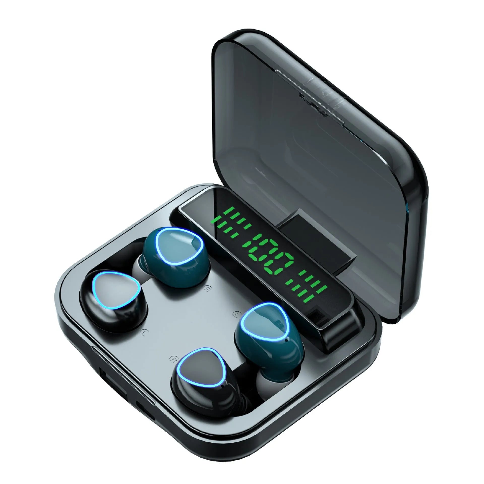 Fashion New M56 Bluetooth Headset in Black with digital display and breathing light