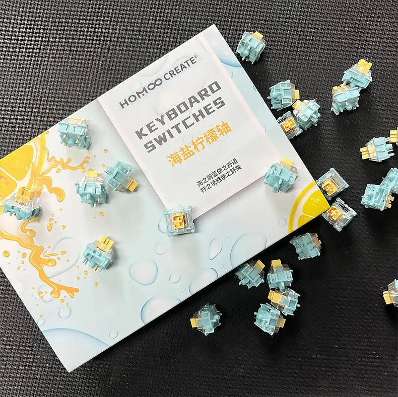 36 Tiger Mo Sea Salt Lemon PRO Mute keyboard switches for mechanical keyboard builds
