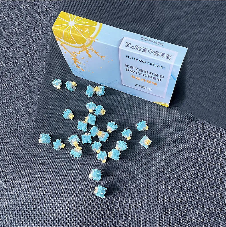 36 Tiger Mo Sea Salt Lemon PRO Mute keyboard switches for mechanical keyboard builds