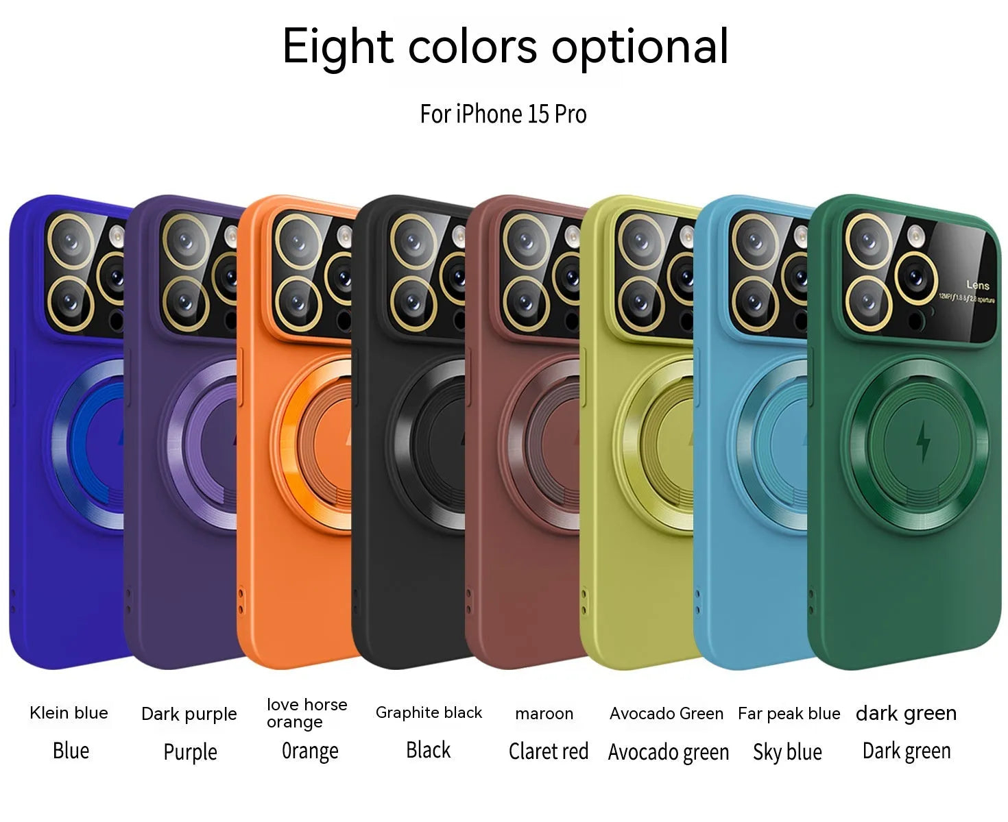 Large window magnetic bracket rotatable ring phone case in TPU with electroplated finish for iPhone