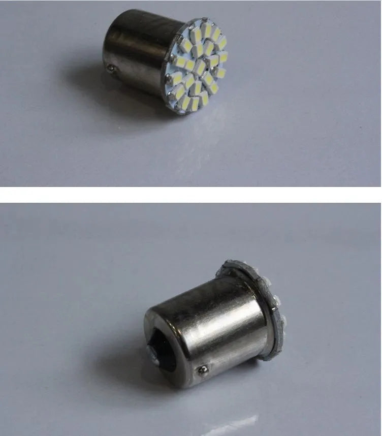 LED car brake light turn signal with 22 white LEDs in 1156/1157 base