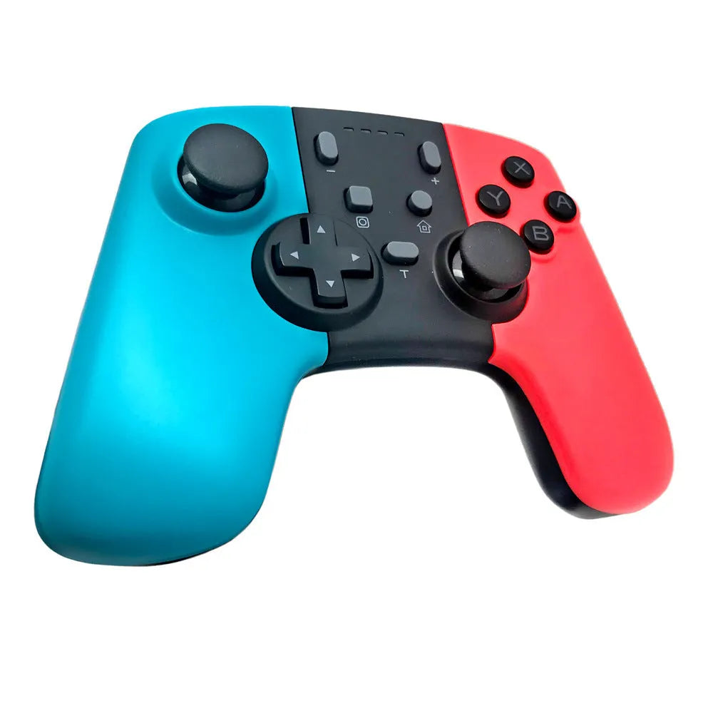 Black wireless Nintendo Switch game controller with analogue sticks and face buttons.