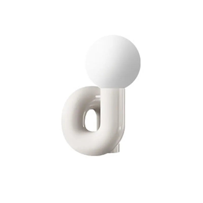 Modern resin bedside lamp in white with Nordic design for children bedroom 220V UK plug